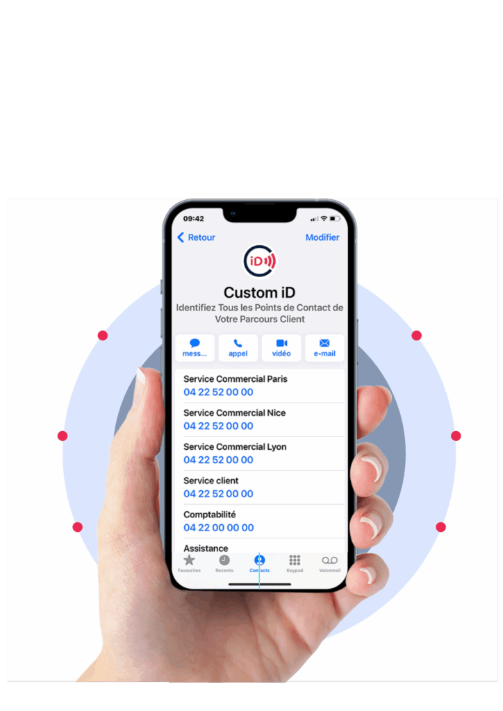 affichage d'une V-Card sur iphone ou autre téléphone